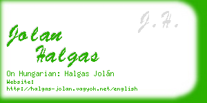 jolan halgas business card