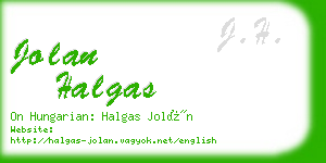 jolan halgas business card